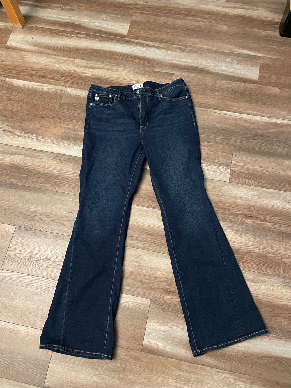 Seven7 Women's Dark Blue Flare Jeans